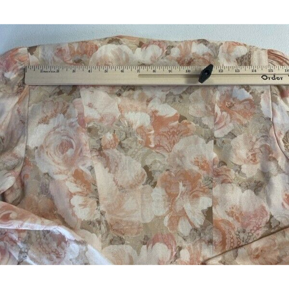 VTG 80s Floral Blazer Patra Womens Size 6 Jacket Puff Sleeve Surplice Formal - Picture 9 of 9